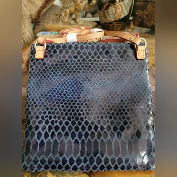 Dooney & Bourke Blue Croc Crossbody Bag - Picture 3 of 5